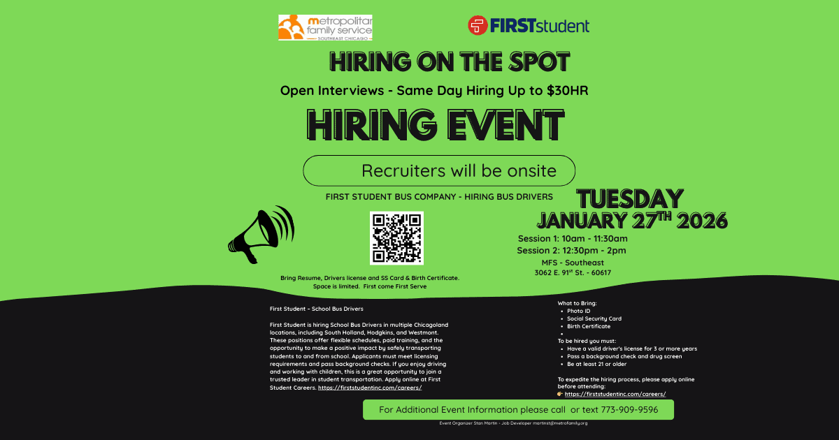First Student - Hiring on The Spot - Stan Martin Jobs